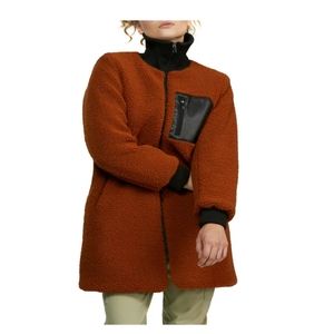 NVLT Bouclé Longline Jacket in Cognac